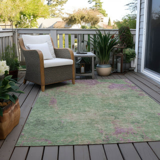 Piper Looms Chantille Abstract ACN1710 Aloe Machine Washable Area Rug Outdoor Lifestyle Image Feature