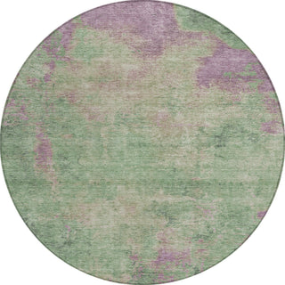Piper Looms Chantille Abstract ACN1710 Aloe Machine Washable Area Rug Round Main Image