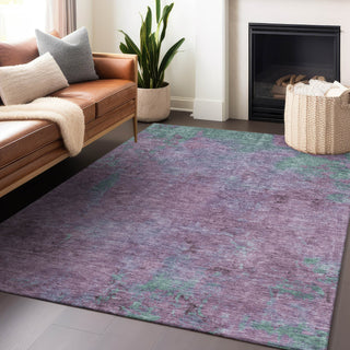 Piper Looms Chantille Abstract ACN1710 Lavender Machine Washable Area Rug Lifestyle Image Feature