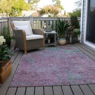 Piper Looms Chantille Abstract ACN1710 Lavender Machine Washable Area Rug Outdoor Lifestyle Image Feature