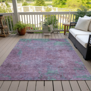 Piper Looms Chantille Abstract ACN1710 Lavender Machine Washable Area Rug Outdoor Lifestyle Image Feature