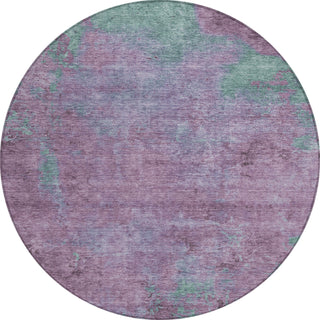 Piper Looms Chantille Abstract ACN1710 Lavender Machine Washable Area Rug Round Main Image