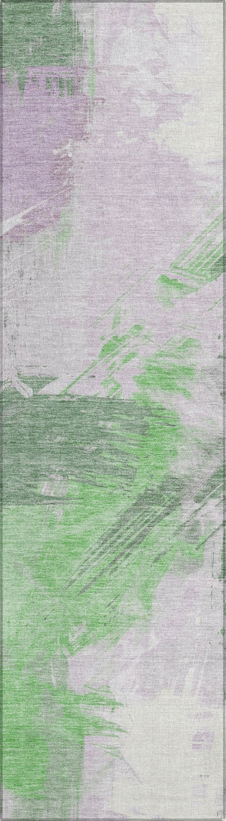 Piper Looms Chantille Modern ACN1711 Green Machine Washable Area Rug Runner Main Image