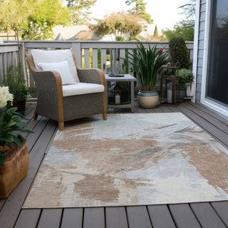 Piper Looms Chantille Modern ACN1711 Paprika Machine Washable Area Rug Outdoor Lifestyle Image Feature