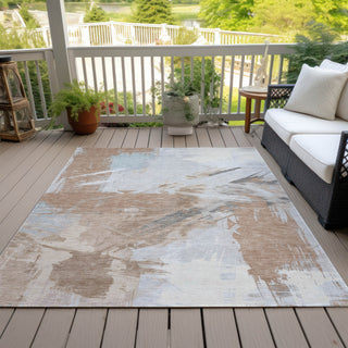 Piper Looms Chantille Modern ACN1711 Paprika Machine Washable Area Rug Outdoor Lifestyle Image Feature
