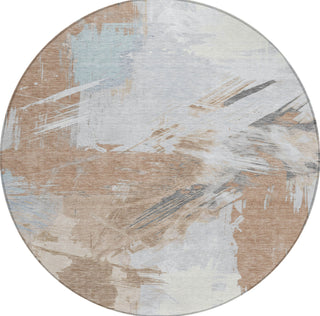 Piper Looms Chantille Modern ACN1711 Paprika Machine Washable Area Rug Round Main Image