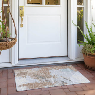Piper Looms Chantille Modern ACN1711 Paprika Machine Washable Area Rug Scatter Outdoor Lifestyle Image Feature