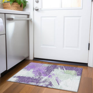 Piper Looms Chantille Modern ACN1711 Purple Machine Washable Area Rug Scatter Lifestyle Image Feature