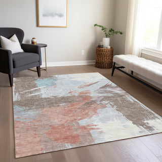 Piper Looms Chantille Modern ACN1711 Taupe Machine Washable Area Rug Lifestyle Image Feature