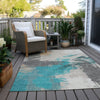 Piper Looms Chantille Modern ACN1711 Teal Machine Washable Area Rug Outdoor Lifestyle Image Feature
