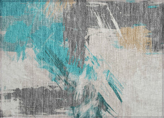 Piper Looms Chantille Modern ACN1711 Teal Machine Washable Area Rug Scatter Main Image