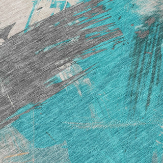 Piper Looms Chantille Modern ACN1711 Teal Machine Washable Area Rug Swatch Image