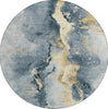 Piper Looms Chantille Abstract ACN1712 Graphite Machine Washable Area Rug Round Main Image