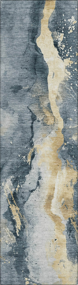 Piper Looms Chantille Abstract ACN1712 Graphite Machine Washable Area Rug Runner Main Image