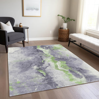 Piper Looms Chantille Abstract ACN1712 Lavender Machine Washable Area Rug Lifestyle Image Feature