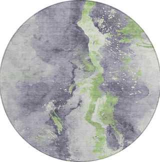 Piper Looms Chantille Abstract ACN1712 Lavender Machine Washable Area Rug Round Main Image