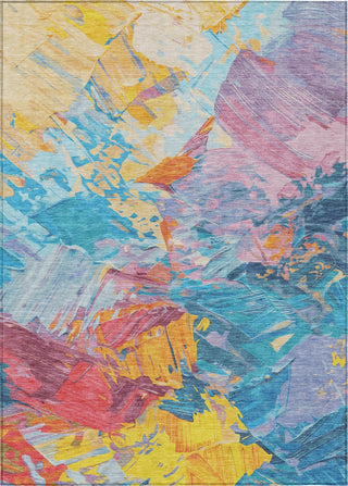 Piper Looms Chantille Abstract ACN1713 Blue Machine Washable Area Rug main image
