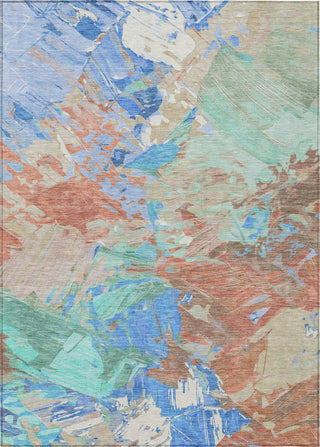 Piper Looms Chantille Abstract ACN1713 Coral Machine Washable Area Rug main image