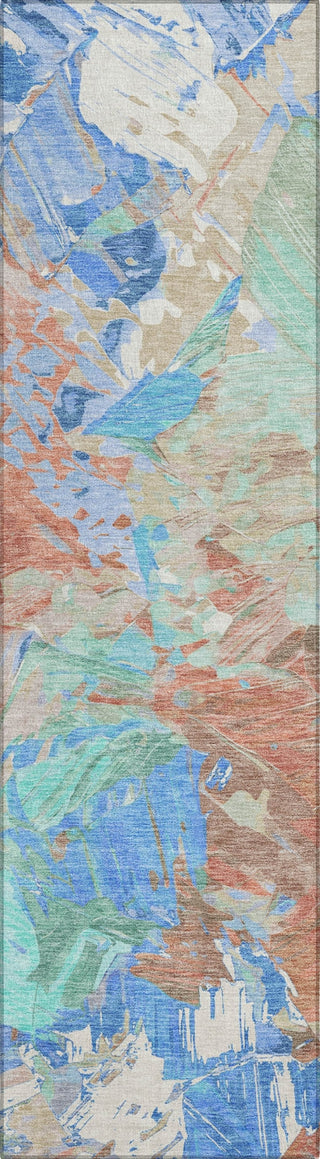 Piper Looms Chantille Abstract ACN1713 Coral Machine Washable Area Rug Runner Main Image