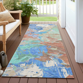 Piper Looms Chantille Abstract ACN1713 Coral Machine Washable Area Rug Runner Outdoor Lifestyle Image Feature