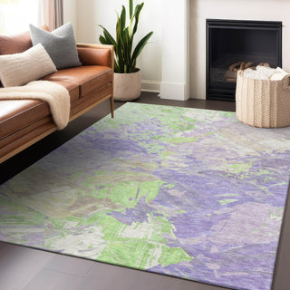 Piper Looms Chantille Abstract ACN1713 Lavender Machine Washable Area Rug Lifestyle Image Feature