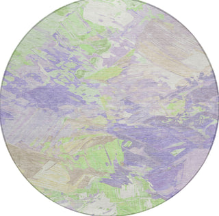Piper Looms Chantille Abstract ACN1713 Lavender Machine Washable Area Rug Round Main Image