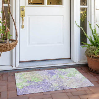 Piper Looms Chantille Abstract ACN1713 Lavender Machine Washable Area Rug Scatter Outdoor Lifestyle Image Feature