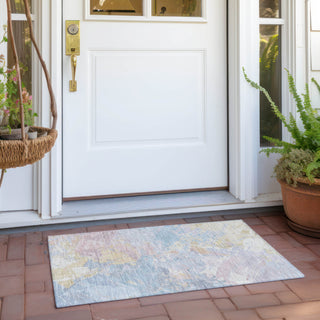 Piper Looms Chantille Abstract ACN1713 Sky Machine Washable Area Rug Scatter Outdoor Lifestyle Image Feature
