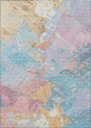 Piper Looms Chantille Abstract ACN1713 Teal Machine Washable Area Rug main image