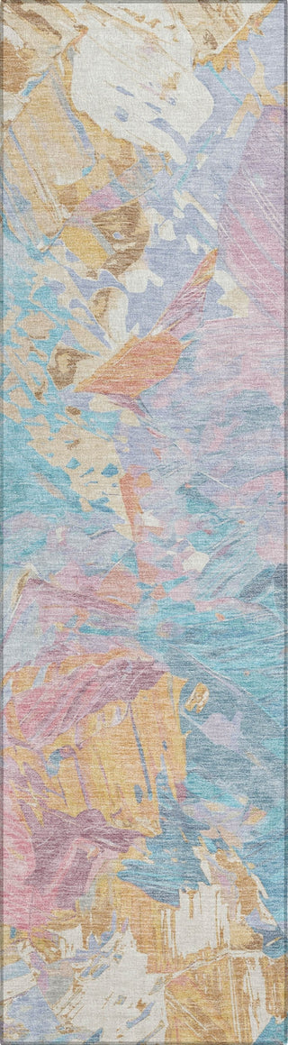 Piper Looms Chantille Abstract ACN1713 Teal Machine Washable Area Rug Runner Main Image