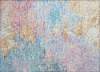 Piper Looms Chantille Abstract ACN1713 Teal Machine Washable Area Rug Scatter Main Image