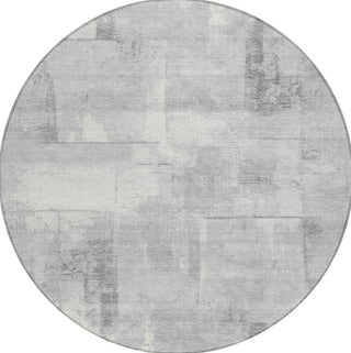 Piper Looms Chantille Geometric ACN1714 Gray Machine Washable Area Rug Round Main Image