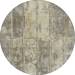 Piper Looms Chantille Stripes ACN1715 Beige Machine Washable Area Rug Round Main Image