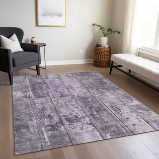 Piper Looms Chantille Stripes ACN1715 Purple Machine Washable Area Rug Lifestyle Image Feature