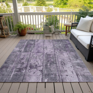 Piper Looms Chantille Stripes ACN1715 Purple Machine Washable Area Rug Outdoor Lifestyle Image Feature