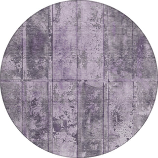 Piper Looms Chantille Stripes ACN1715 Purple Machine Washable Area Rug Round Main Image