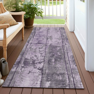 Piper Looms Chantille Stripes ACN1715 Purple Machine Washable Area Rug Runner Outdoor Lifestyle Image Feature