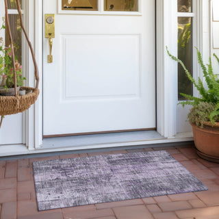 Piper Looms Chantille Stripes ACN1715 Purple Machine Washable Area Rug Scatter Outdoor Lifestyle Image Feature