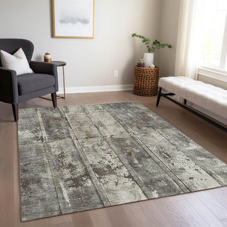 Piper Looms Chantille Stripes ACN1715 Taupe Machine Washable Area Rug Lifestyle Image Feature