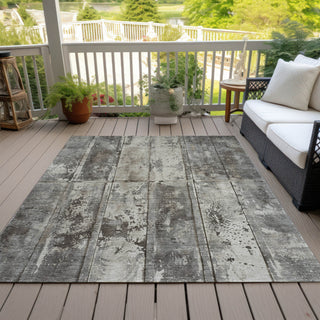 Piper Looms Chantille Stripes ACN1715 Taupe Machine Washable Area Rug Outdoor Lifestyle Image Feature