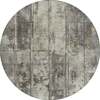 Piper Looms Chantille Stripes ACN1715 Taupe Machine Washable Area Rug Round Main Image
