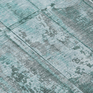 Piper Looms Chantille Stripes ACN1715 Teal Machine Washable Area Rug Swatch Image