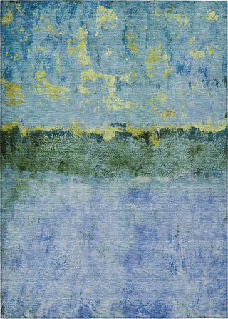 Piper Looms Chantille Abstract ACN1716 Blue Machine Washable Area Rug main image