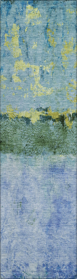Piper Looms Chantille Abstract ACN1716 Blue Machine Washable Area Rug Runner Main Image