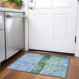 Piper Looms Chantille Abstract ACN1716 Blue Machine Washable Area Rug Scatter Lifestyle Image Feature