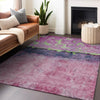 Piper Looms Chantille Abstract ACN1716 Blush Machine Washable Area Rug Lifestyle Image Feature