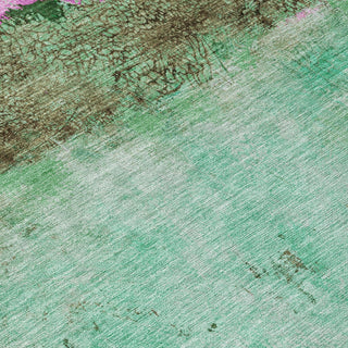 Piper Looms Chantille Abstract ACN1716 Green Machine Washable Area Rug Swatch Image