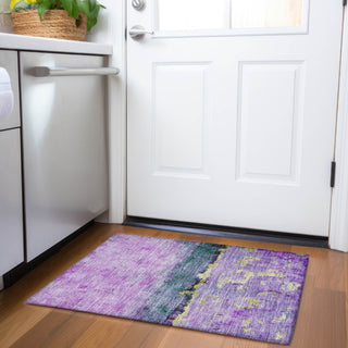 Piper Looms Chantille Abstract ACN1716 Plum Machine Washable Area Rug Scatter Lifestyle Image Feature