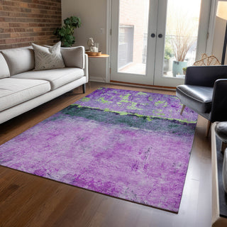 Piper Looms Chantille Abstract ACN1716 Purple Machine Washable Area Rug Lifestyle Image Feature