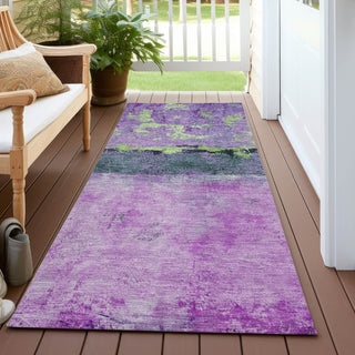 Piper Looms Chantille Abstract ACN1716 Purple Machine Washable Area Rug Runner Outdoor Lifestyle Image Feature